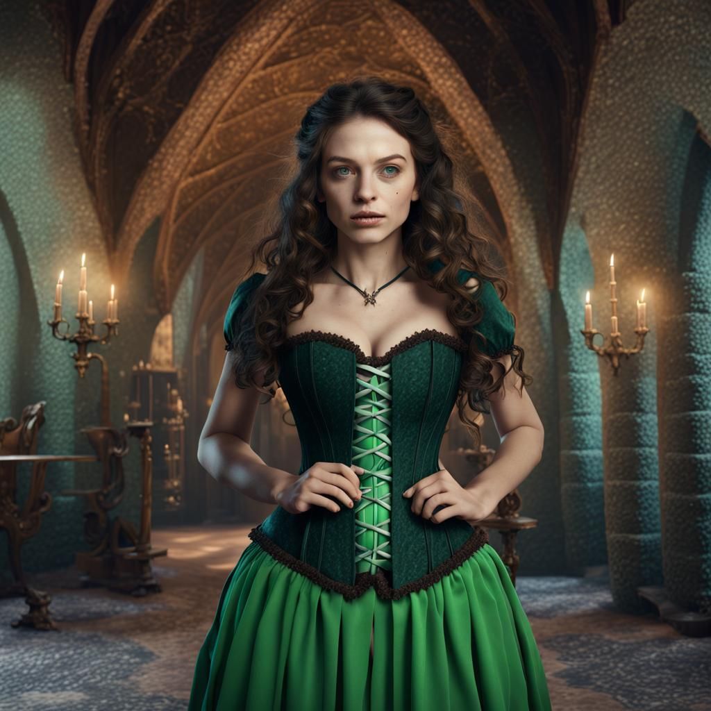 Enchanting Witch in Medieval Castle Lair