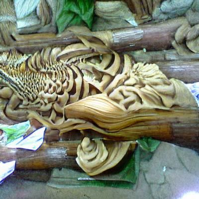 Detailed AI-Generated Wood Carving