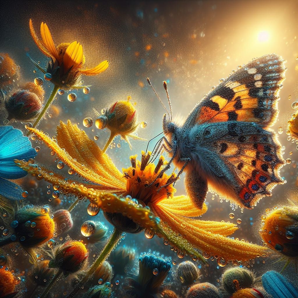 Vibrant Macro Photography of Butterfly on Flower