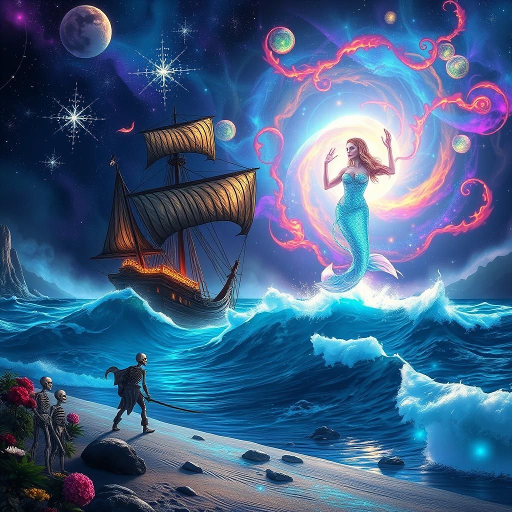 Wrecked Pirate Ship on Star-Kissed Isle