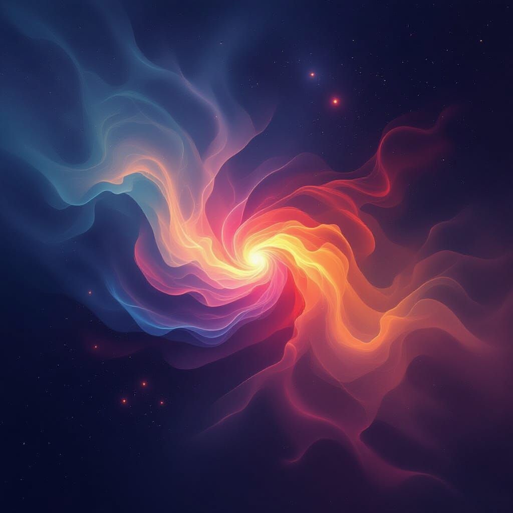 Abstract Cosmic Form Radiating Ethereal Glow