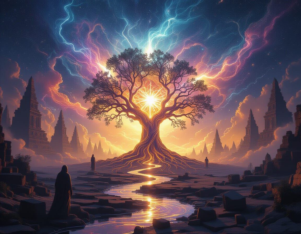 Cosmic Traveler Dissolving into Fractal Plasma