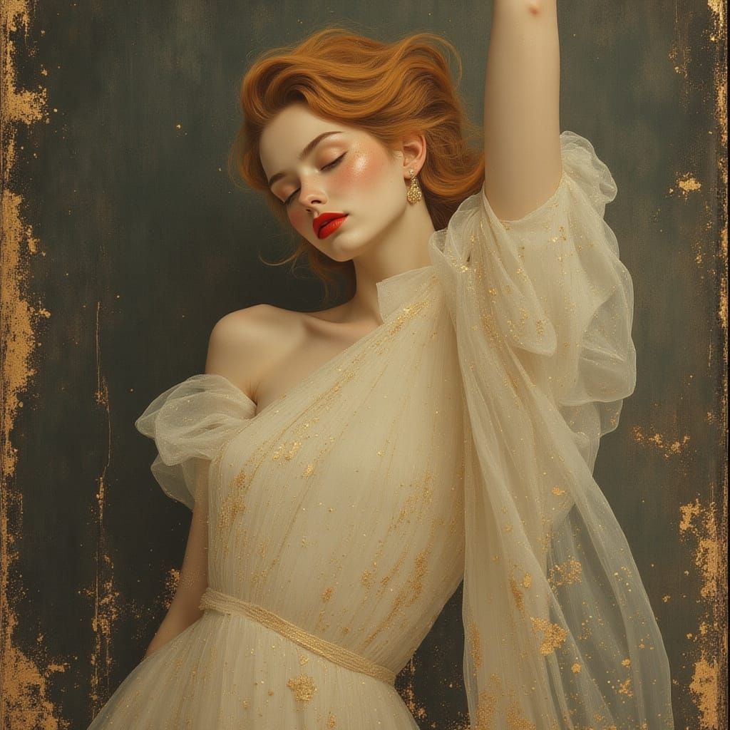 A Solitary Dancer in a Dusty, Lit Room