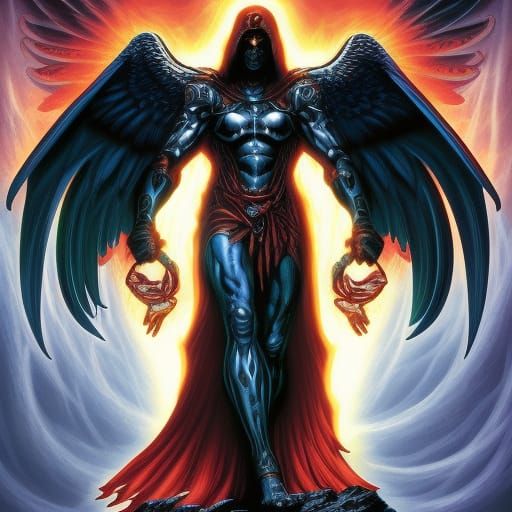 Azrael: The Archangel of Death in Comic Art Style