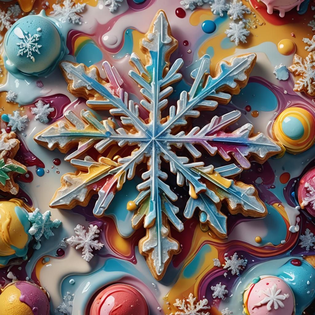 Snowflake on Ice Cream: Hyper-Realistic Digital Art