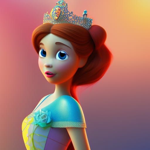Pixar-Style Princess Concept Art in 3D