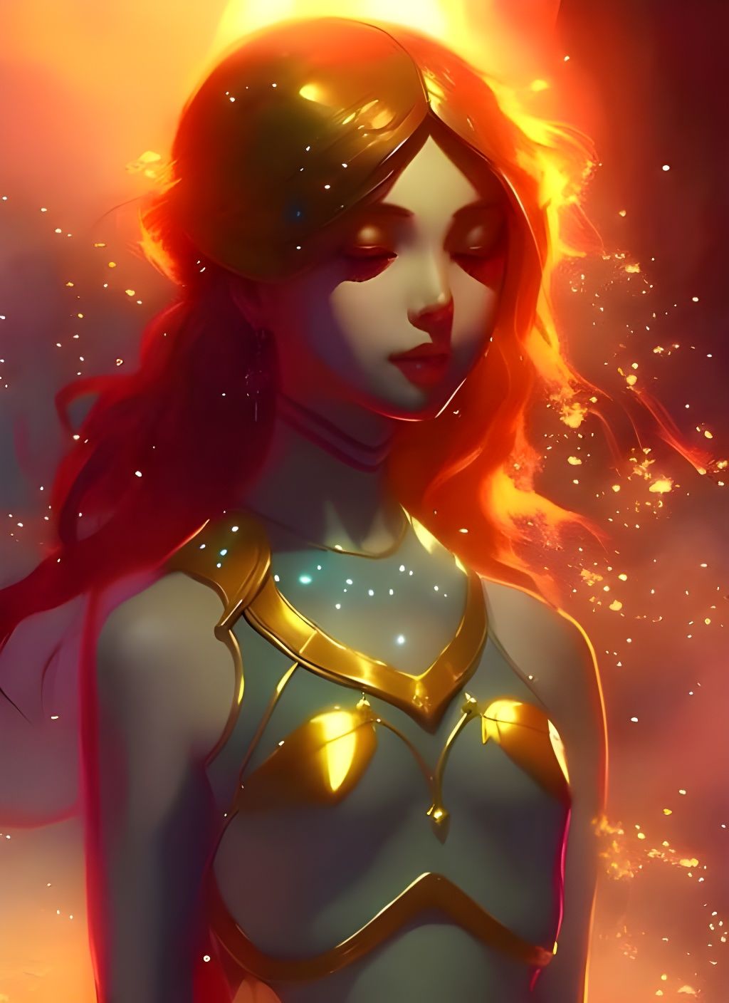 Glowing Golden Jewelry in Textured Digital Art