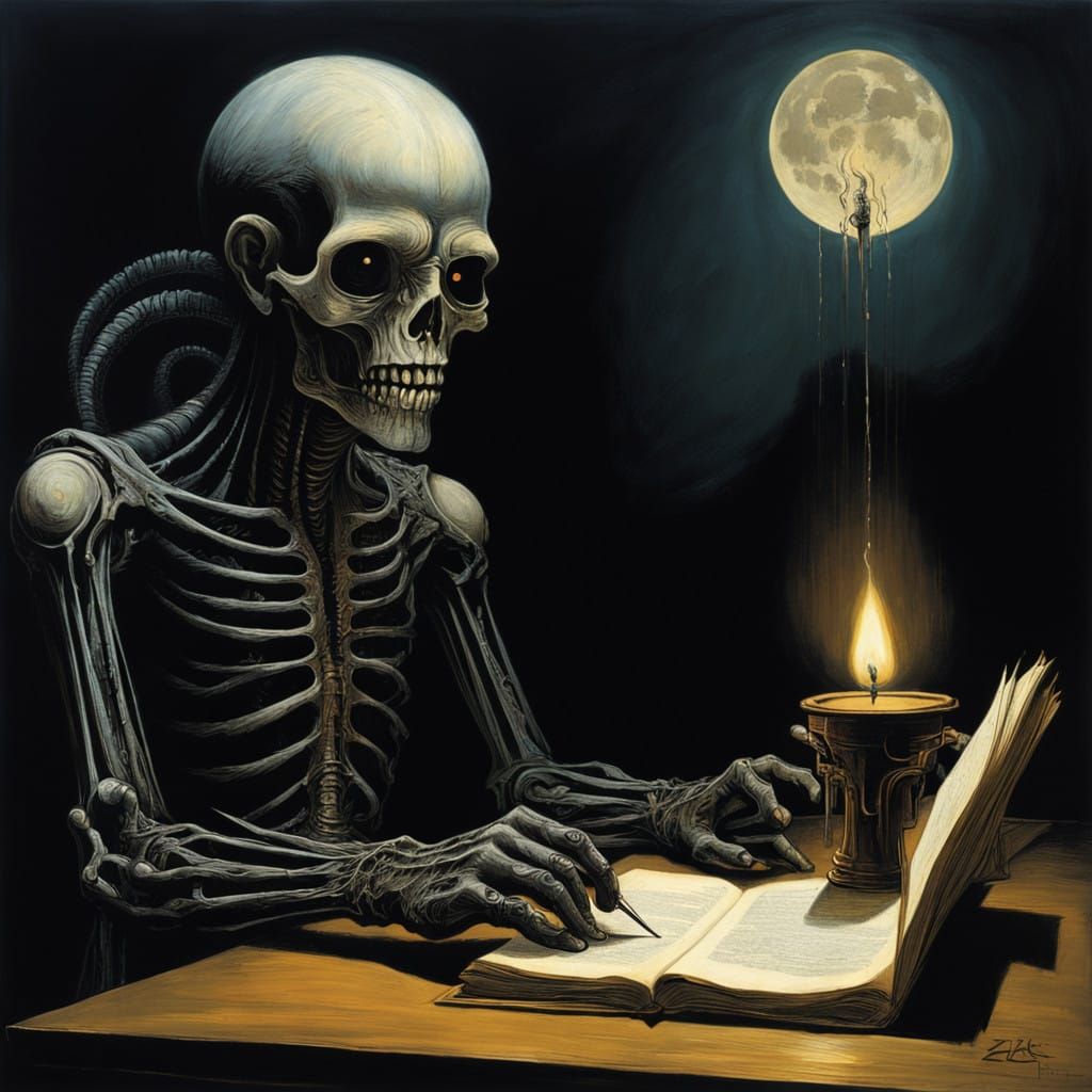 Dark Writer in Eerie, Mystical Realism Style