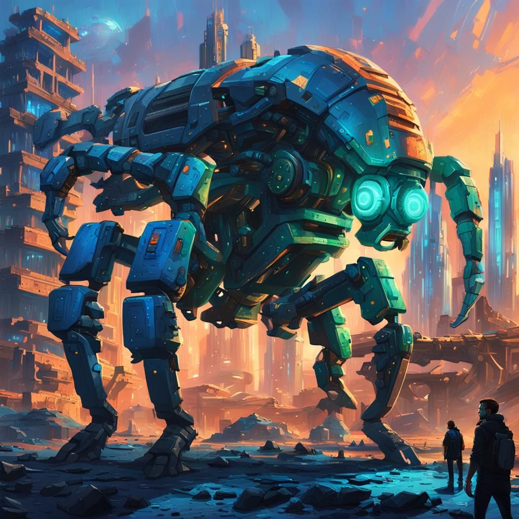 Cyberpunk Scorpion Mech Concept Art