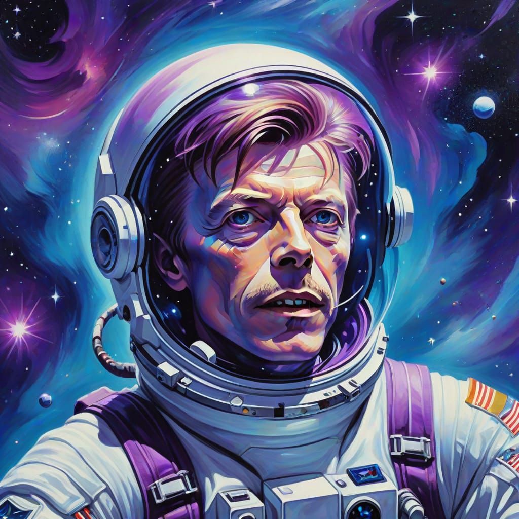 Astronaut Portrait in Vibrant Oil Painting Style
