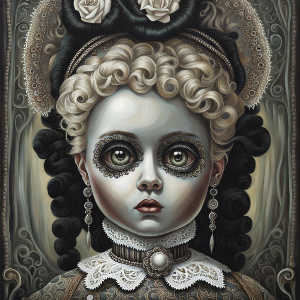 Scary Haunted Voodoo Doll in Illustrative Realism