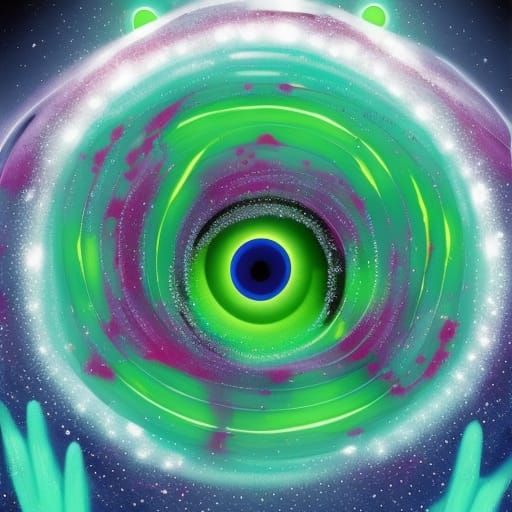 Eerie Cosmic Eyes in Dystopian Space