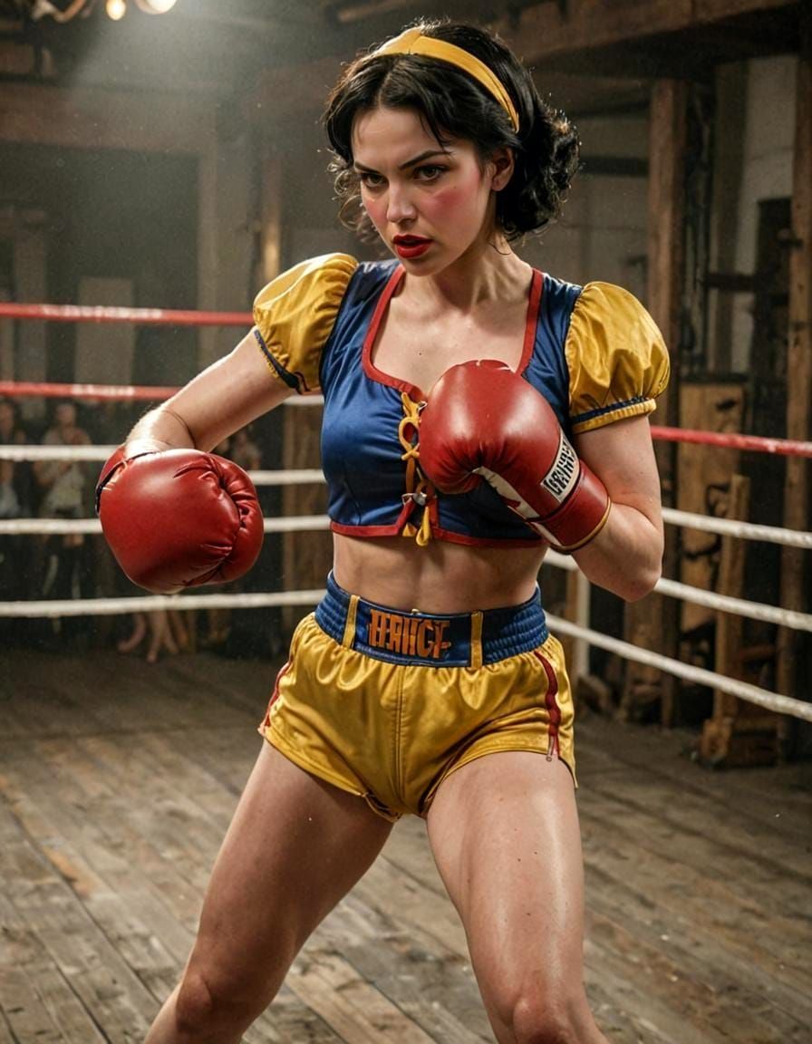 Snow White in Boxing Ring: A Digital Painting