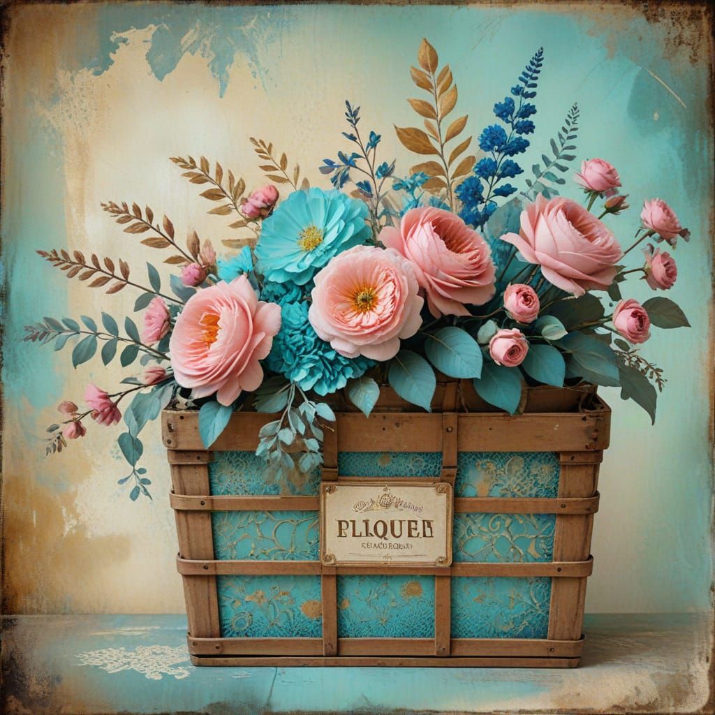 French Flower Market in Whimsical Watercolor