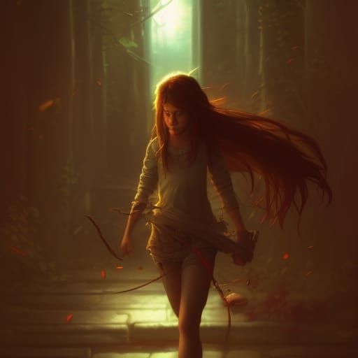 Fantasy Thief Hiding in Alleyway, Detailed Digital Art