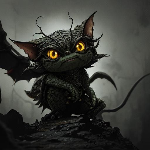 Hyperrealistic Gremlin in Cinematic Composition