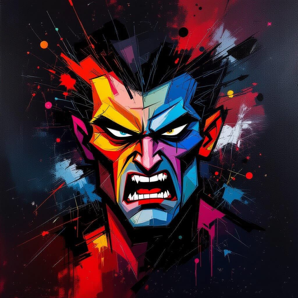 Abstract Digital Painting of Frustration and Anger