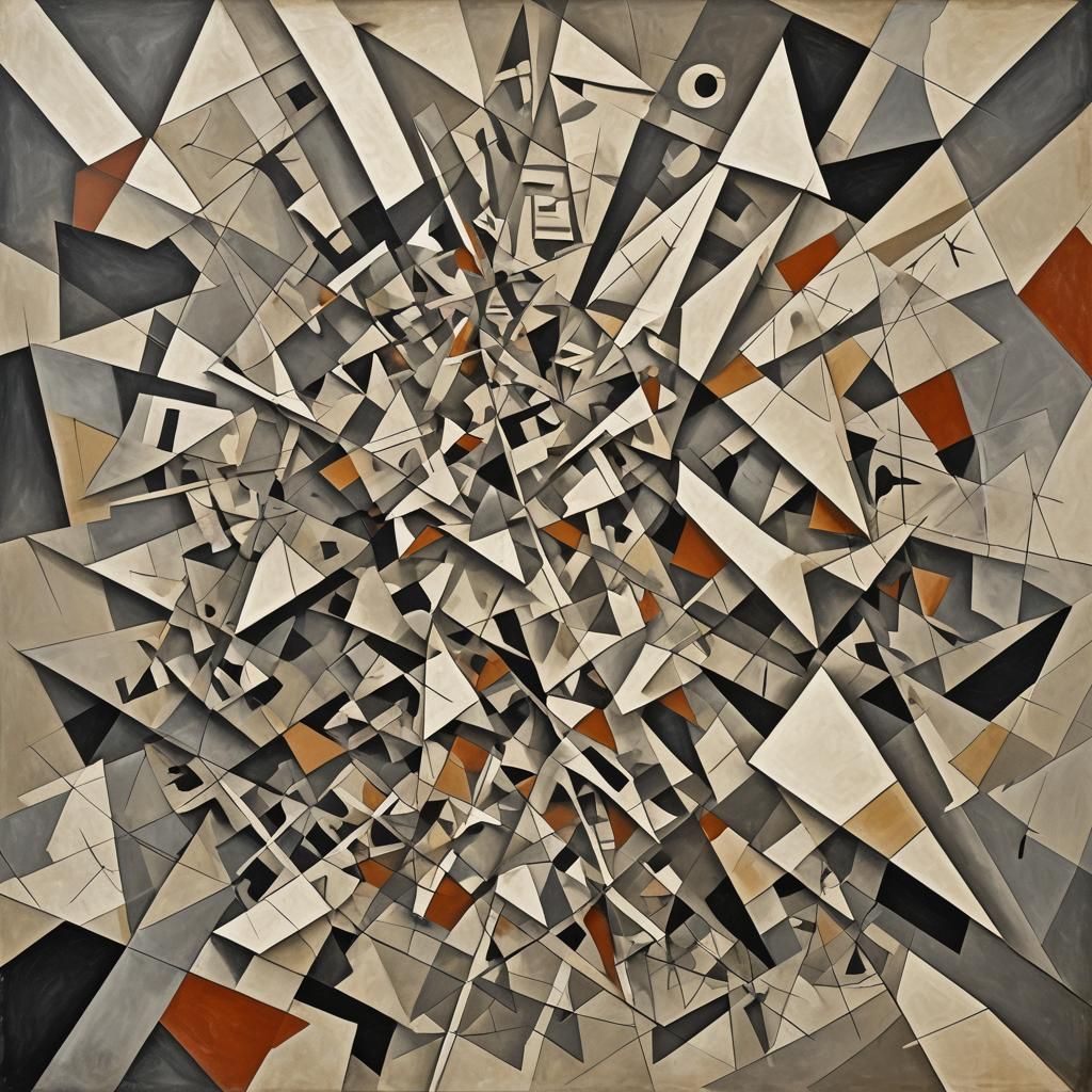 Cubist Shattered Treaties on Map of Europe