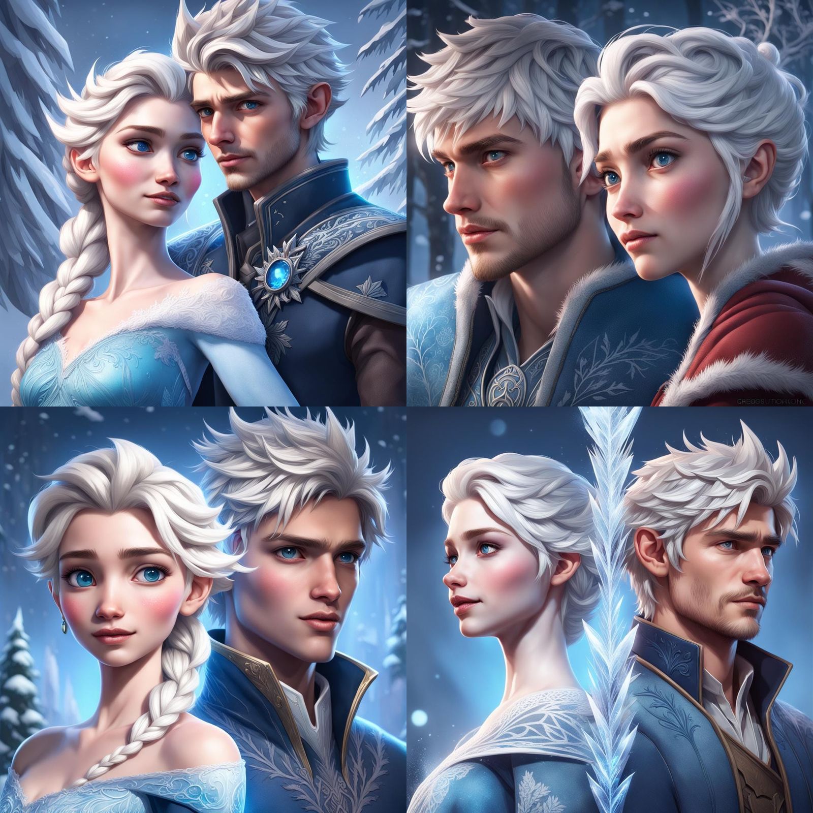 Elsa and Jack Frost's Child: Hyperdetailed Portrait