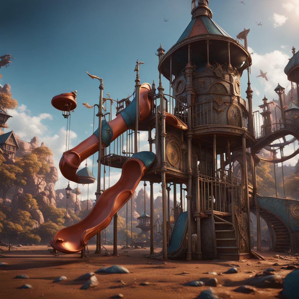 Fantastical Playground Concept Art in Deep Color