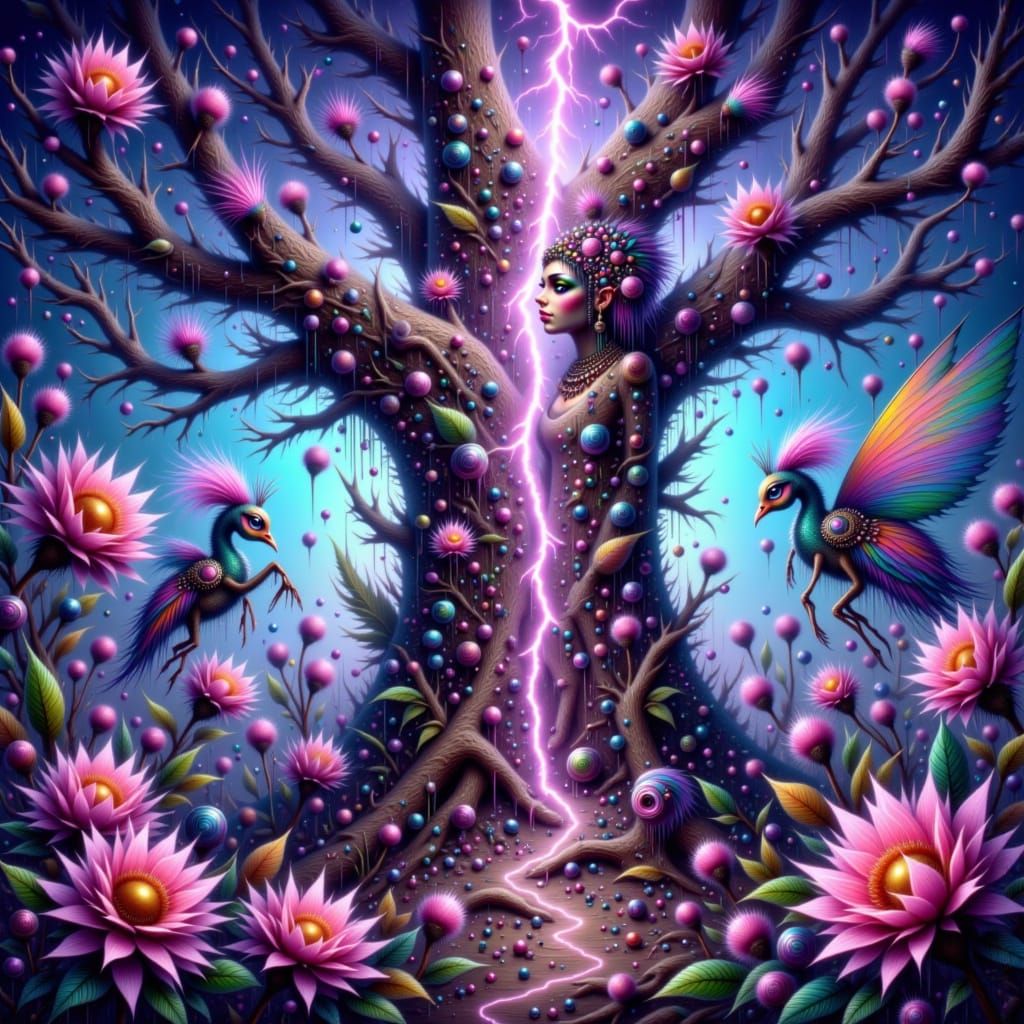 Neon Tree Split by Lightning, Ash Thorp Style