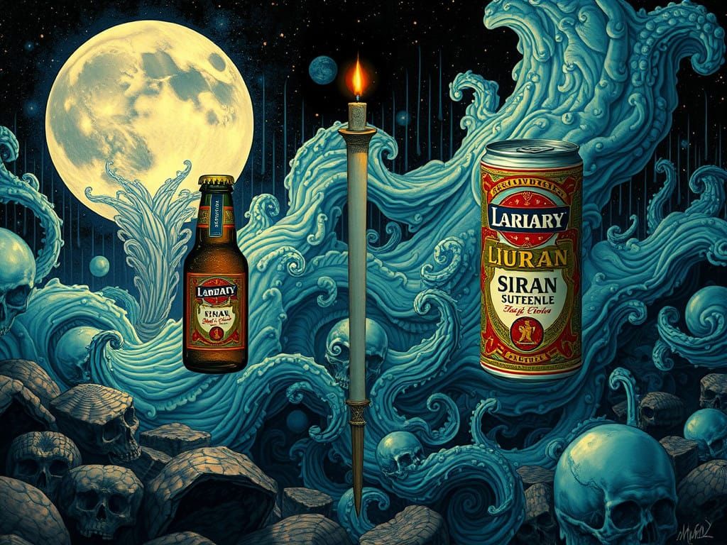 Dreamlike Beer Packaging in a Realm of Surreal Dreams