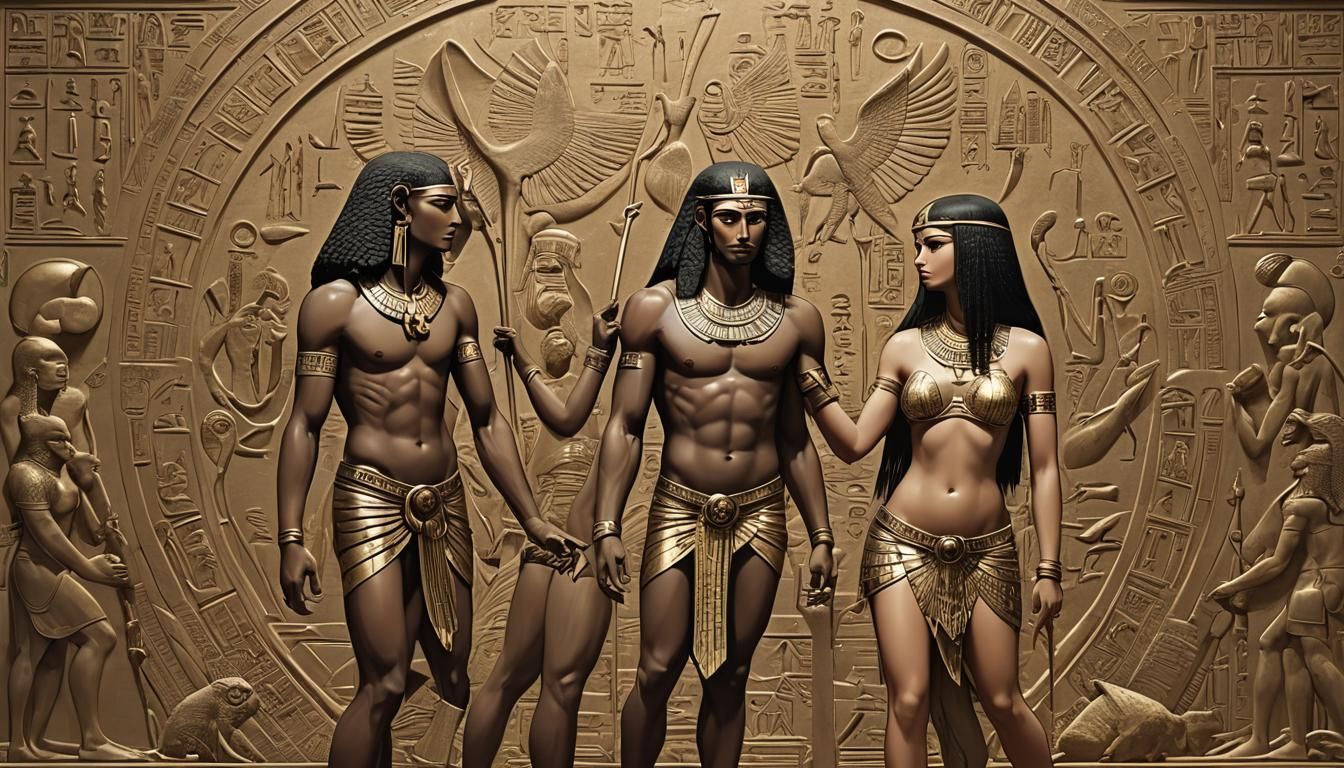 Adam and Eve: Egyptian Art Style