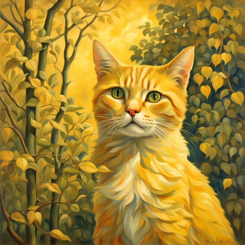 Yellow Cat in Yellow House: Pre-Raphaelite Fauvism