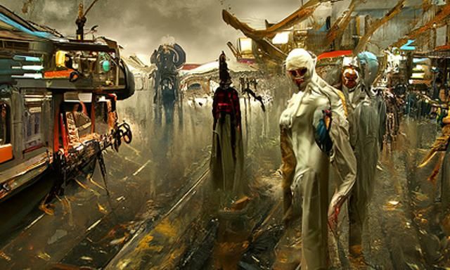 Creepy Horror Scene in Digital Matte Painting Style