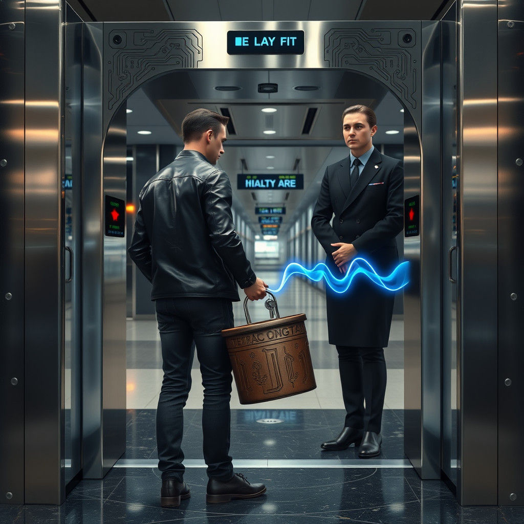 Airport Security Alarm in Dystopian Future