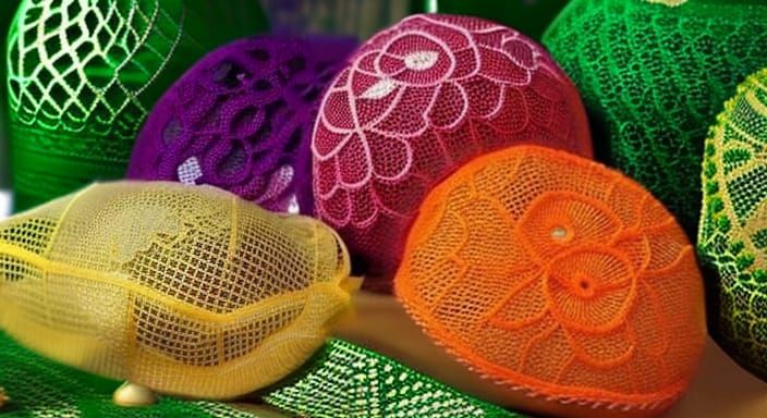 Detailed Emerald-Green Lace Tablecloth in 8K Resolution