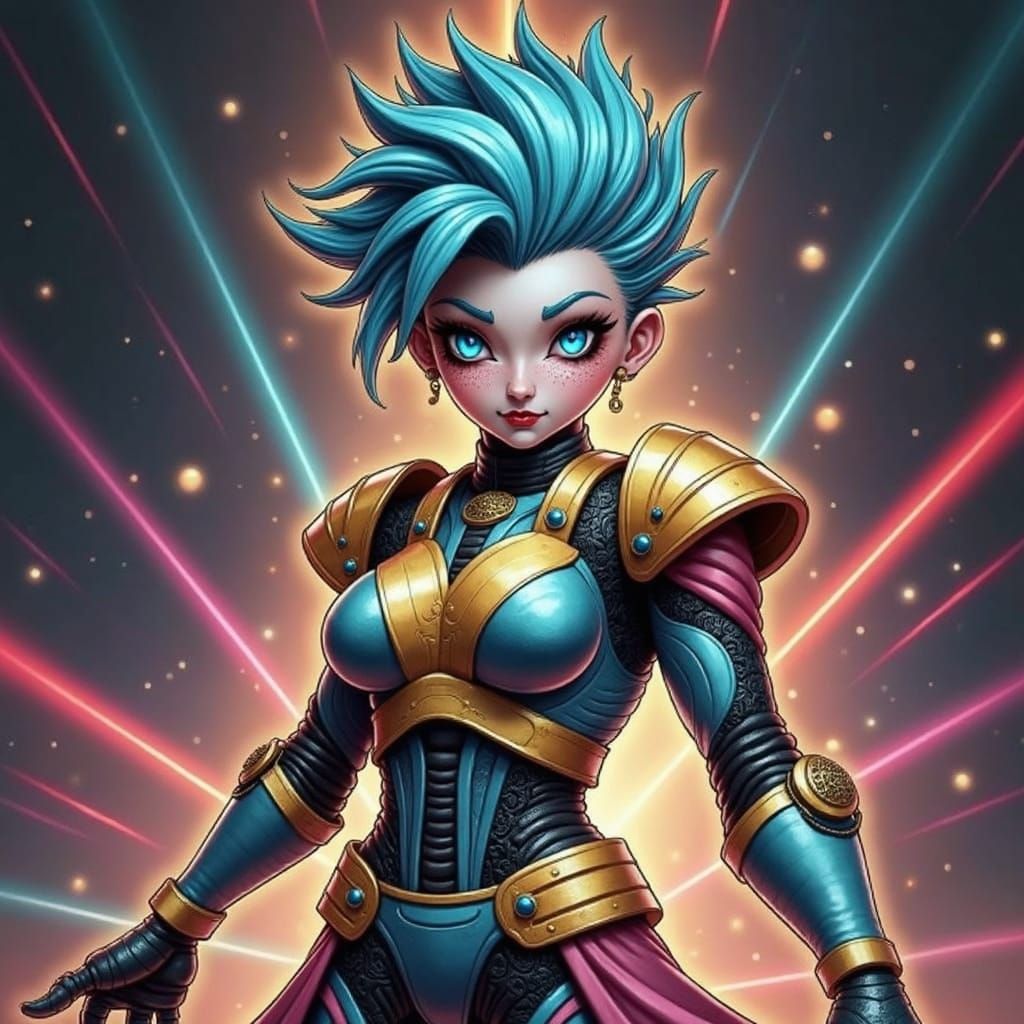 Cosmic Goddess in Vibrant Watercolor