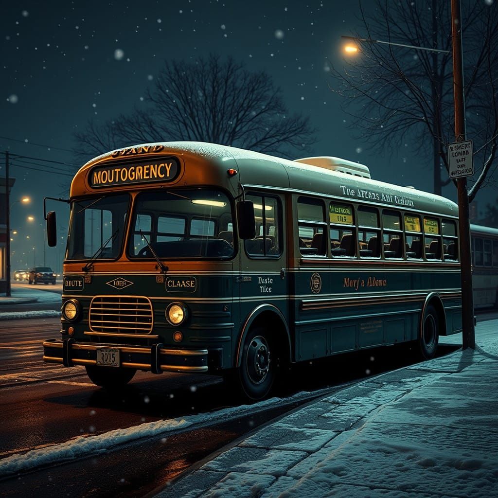 Snowfall in Montgomery, 1955: A Vintage Winter Scene