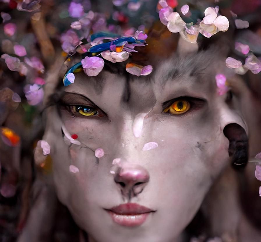 Forest Huntress in Klimt-Doré Style with Volumetric Lighting