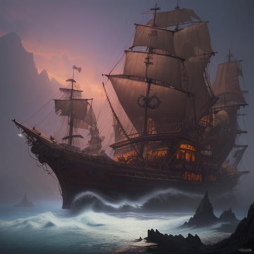 Detailed Matte Painting of Jack Sparrow in 8K