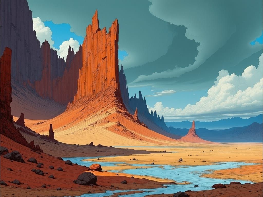 Flooded Mesa in the Style of Bierstadt and Moran