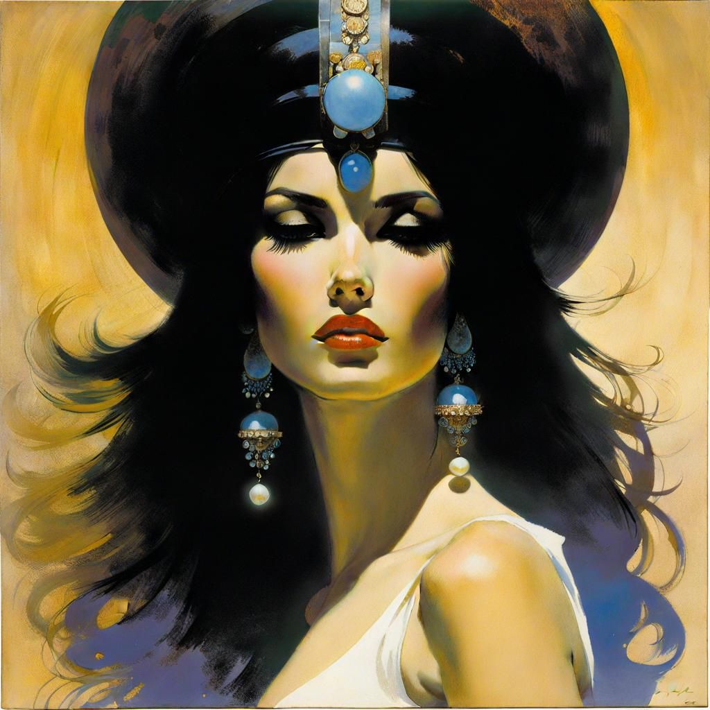 Ethereal Girl in Fantasy Landscape