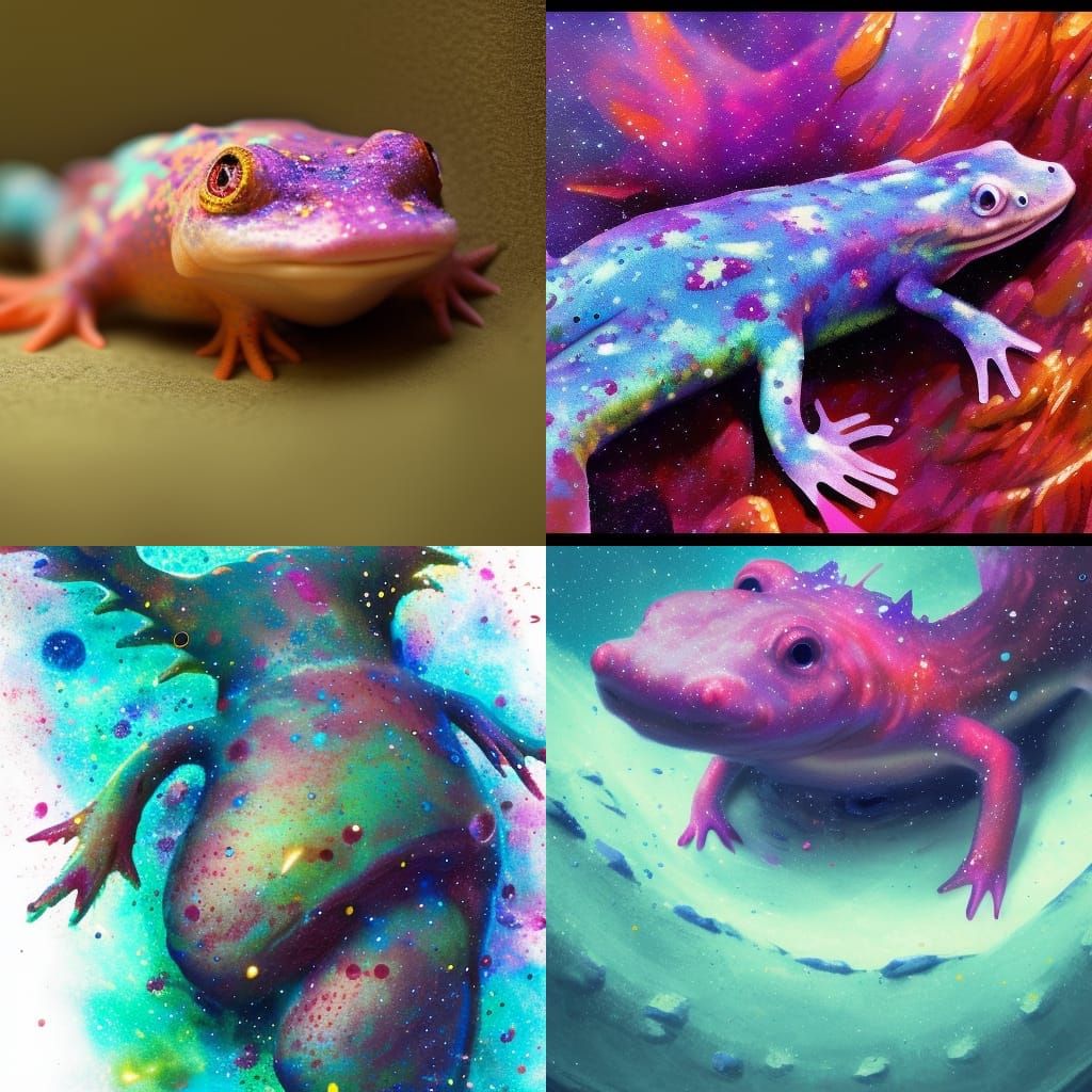 Galaxy Axolotl Hyperrealistic Concept Art