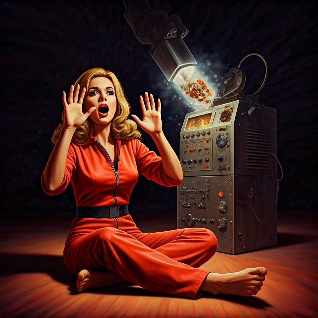 Classic 70s Fem Sci-Fi Poster in Wally Wood Style