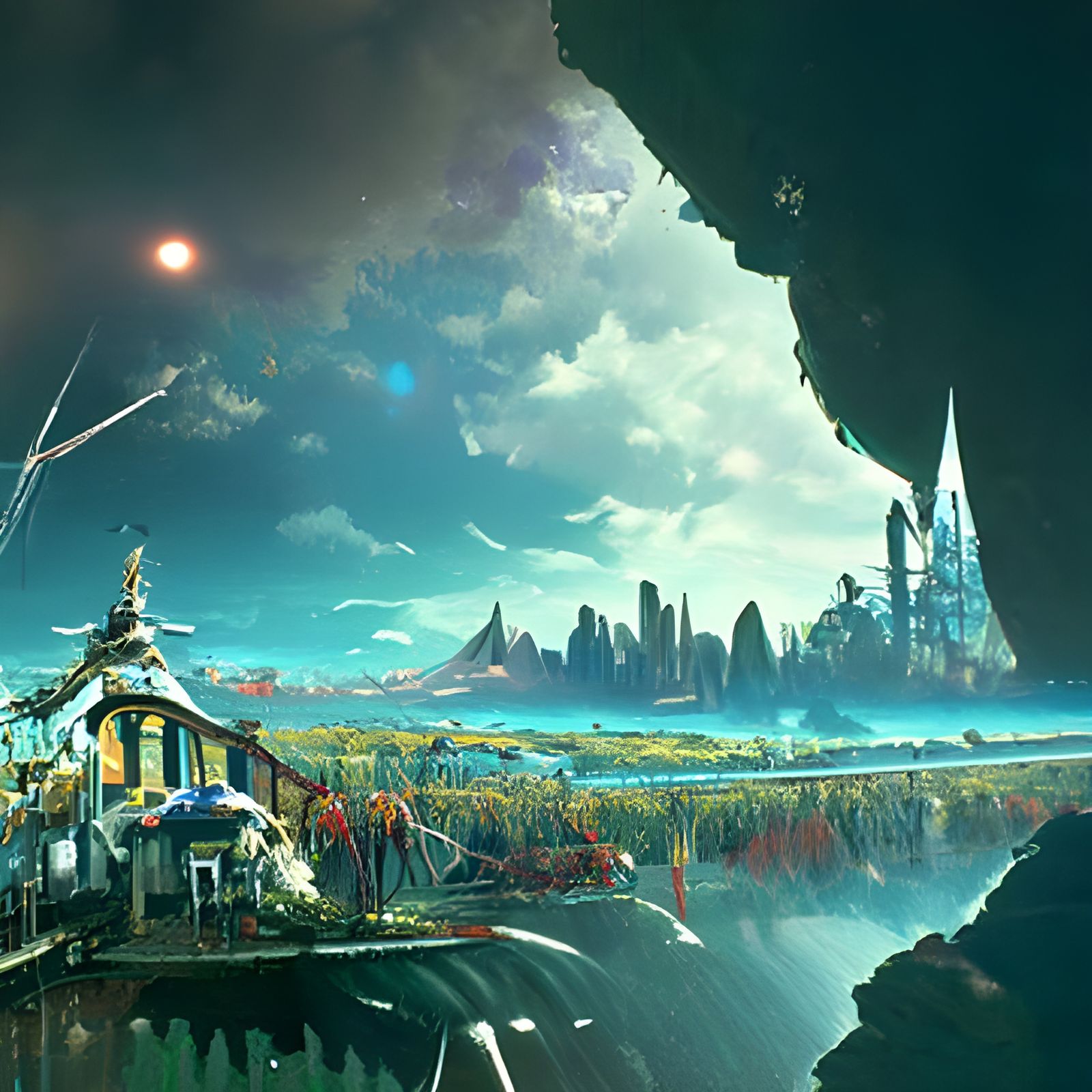 Knight, Starship, and Pyramid in Space: Anime Style