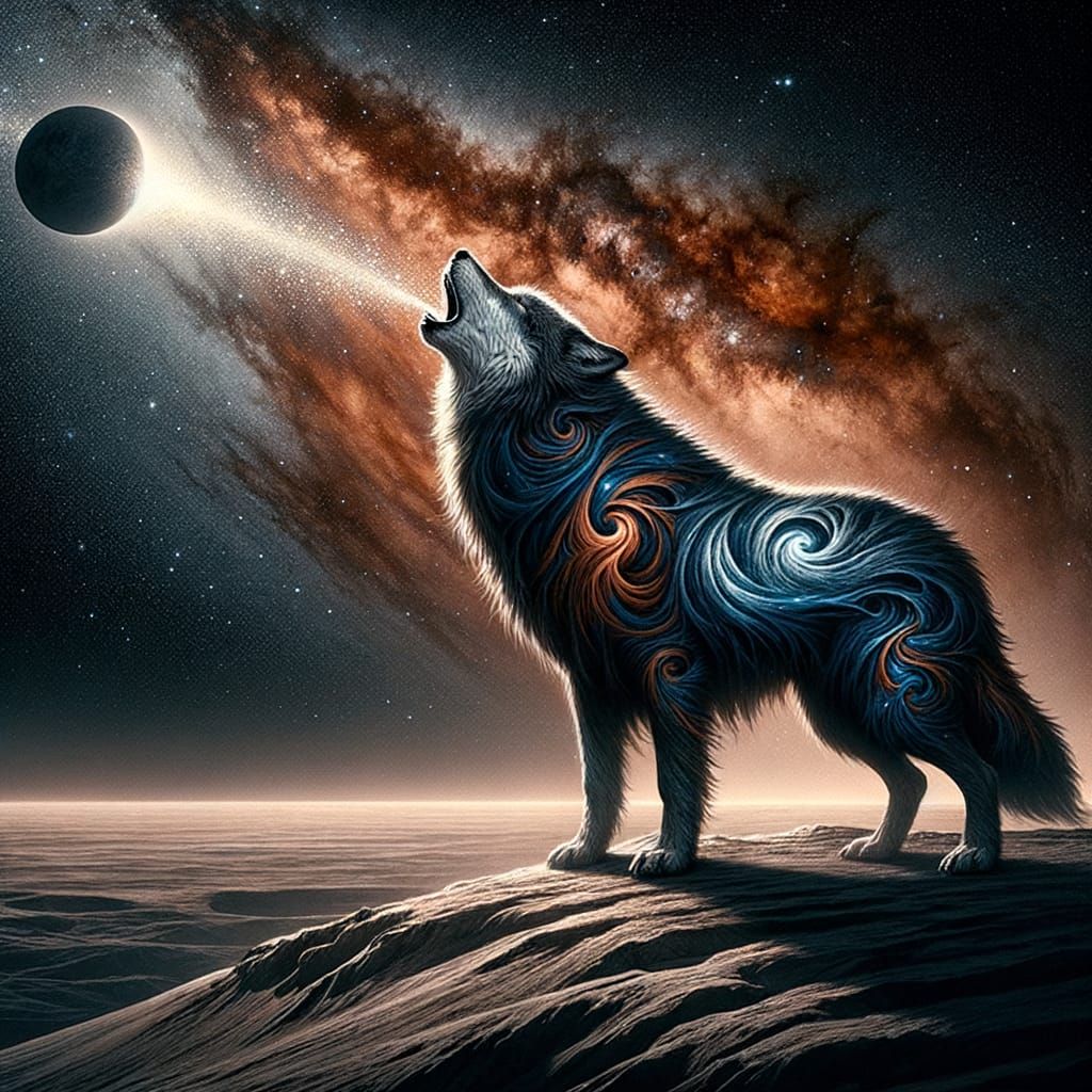 Cosmic Dire Wolf Howling at Dying Star