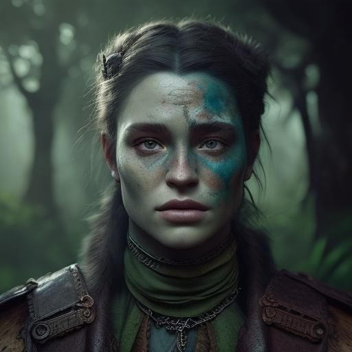 Fantasy Barbarian Portrait in Fauvist Style