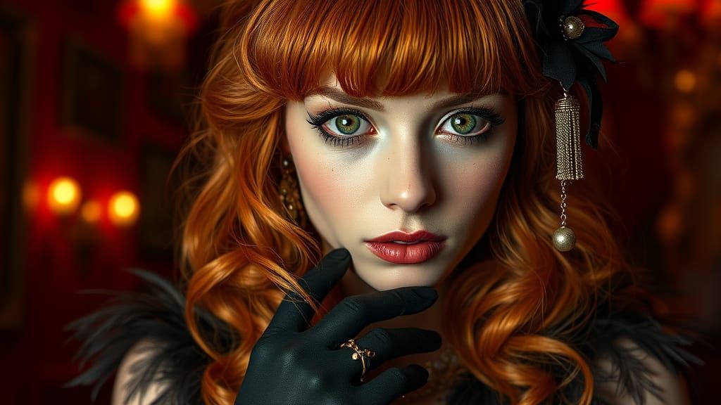 Vintage Burlesque Goddess in Pastel Hues