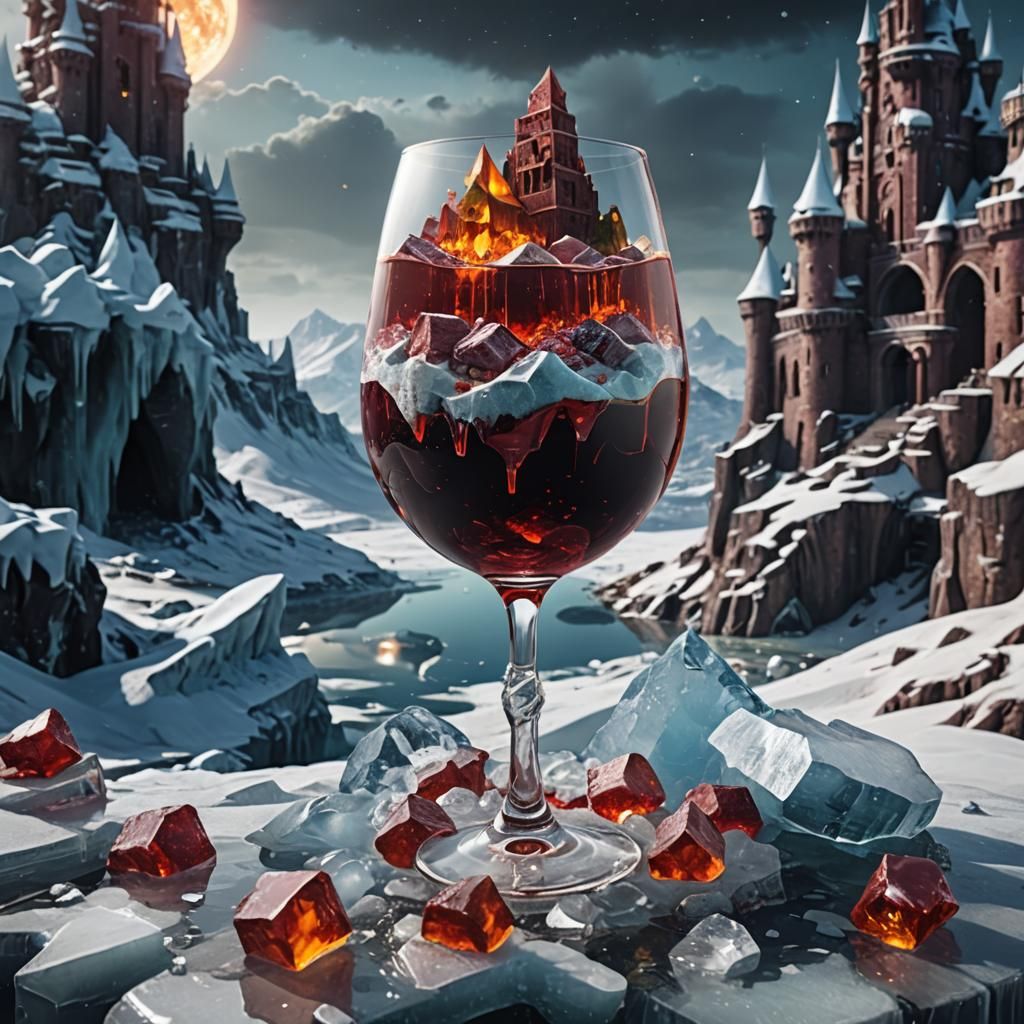 Radioactive Meat Decay on Ice Castle: Digital Art