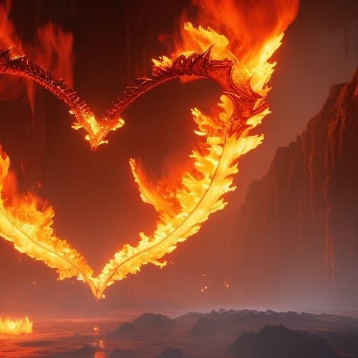 Flaming Heart: Detailed Fantasy Concept Art