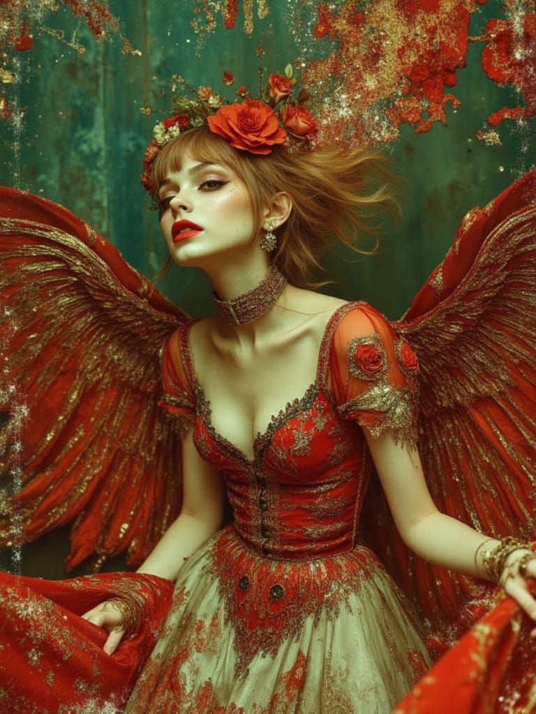 Burlesque Circus Diva in Vibrant Autochrome Colors