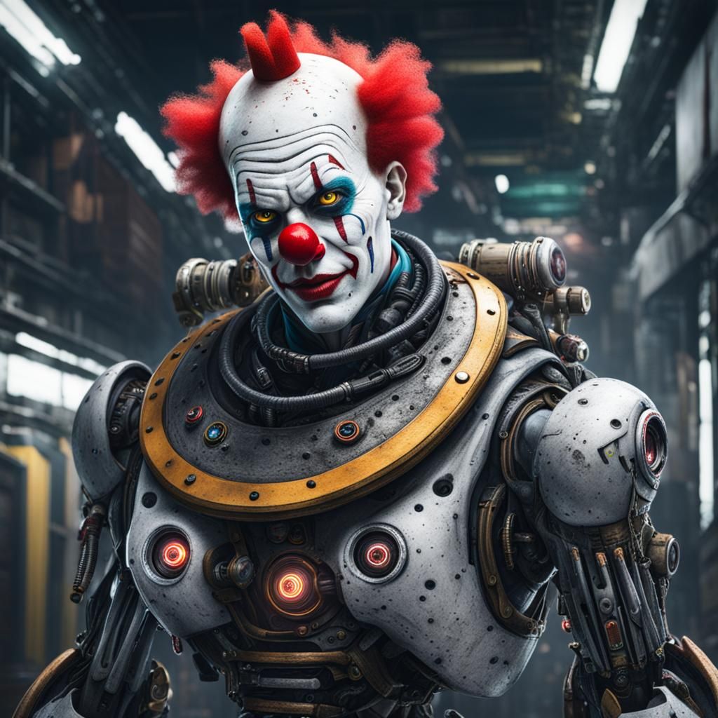 Clown Cyborg: A Harmonious Blend of Jest and Tech