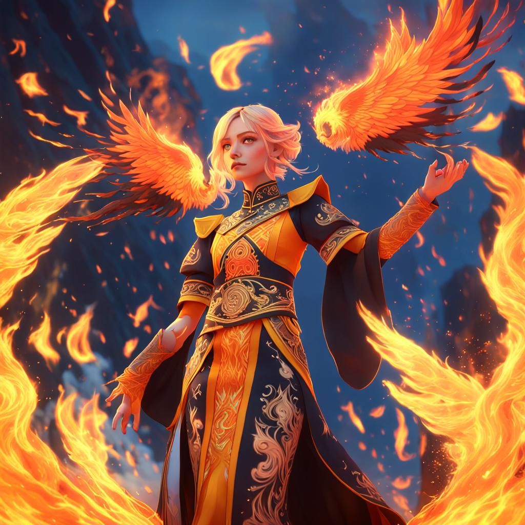 Blonde Queen Tarot Reader in Fiery Ashes