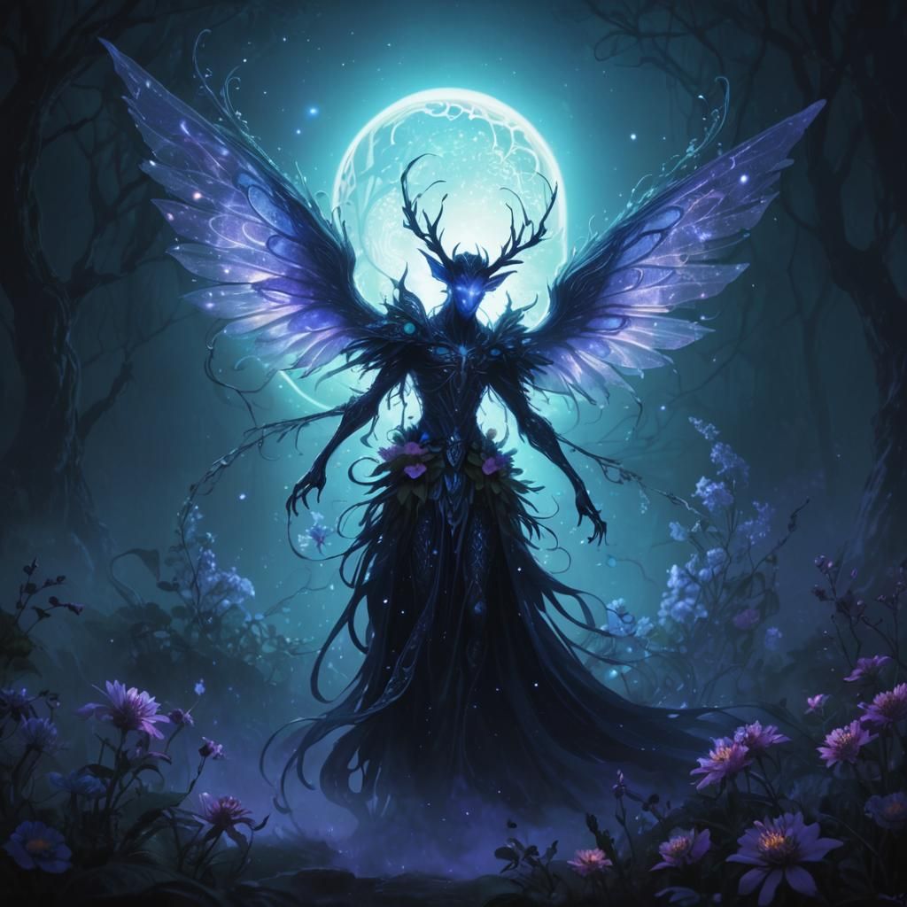 Dark Fantasy Fairy with Intricate Details