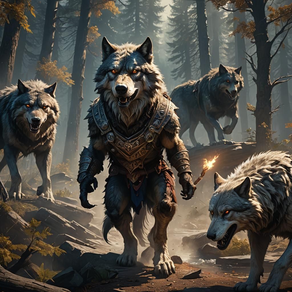 Werewolf Mate: A Matte Painting of Fantasy Concept Art